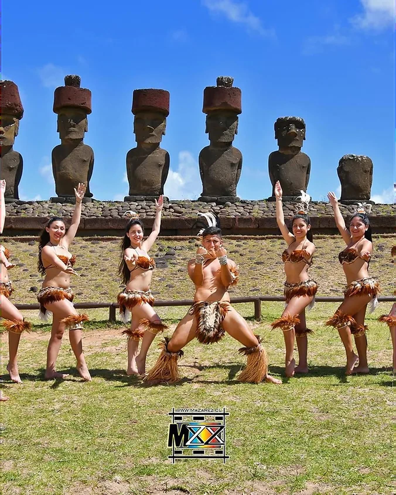 Kahuira en Isla de Pascua durante el intercambio cultural de 2017